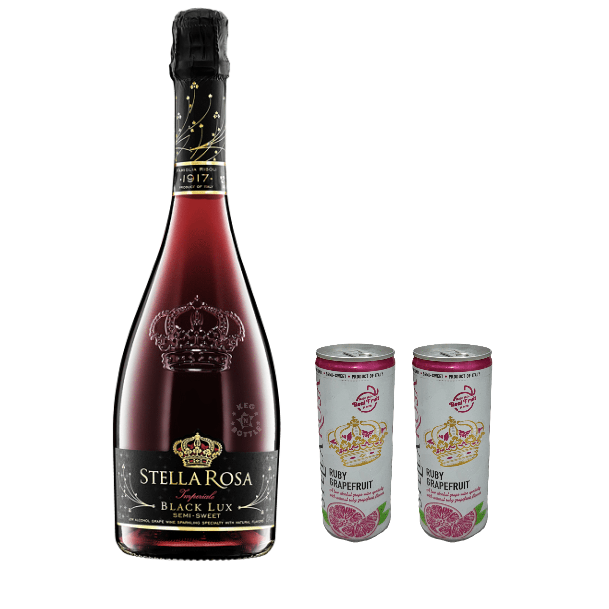 Stella Rosa Imperiale Black Lux & 2 Ruby Grapefruit Cans Combo Pack - Keg N Bottle