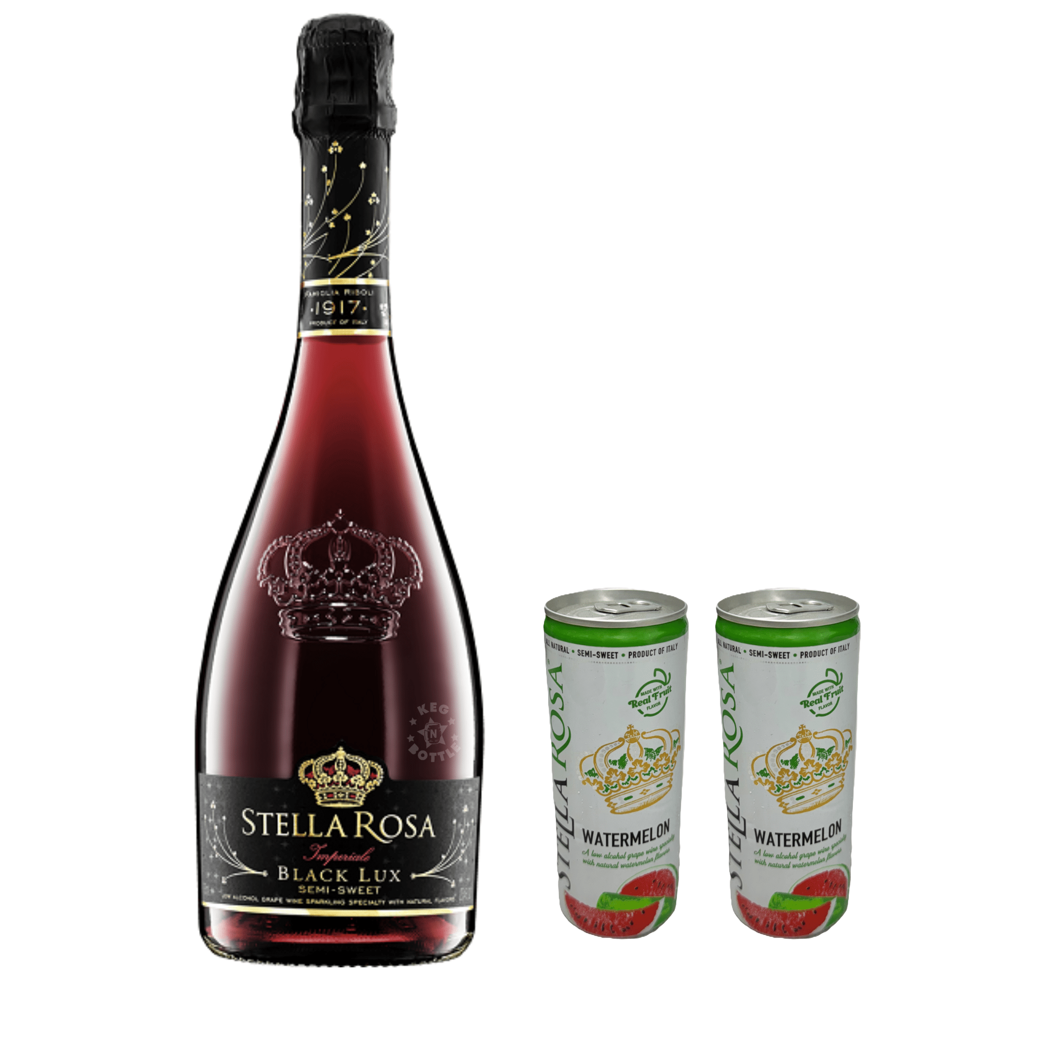 Stella Rosa Imperiale Black Lux & 2 Watermelon Cans Combo Pack - Keg N Bottle