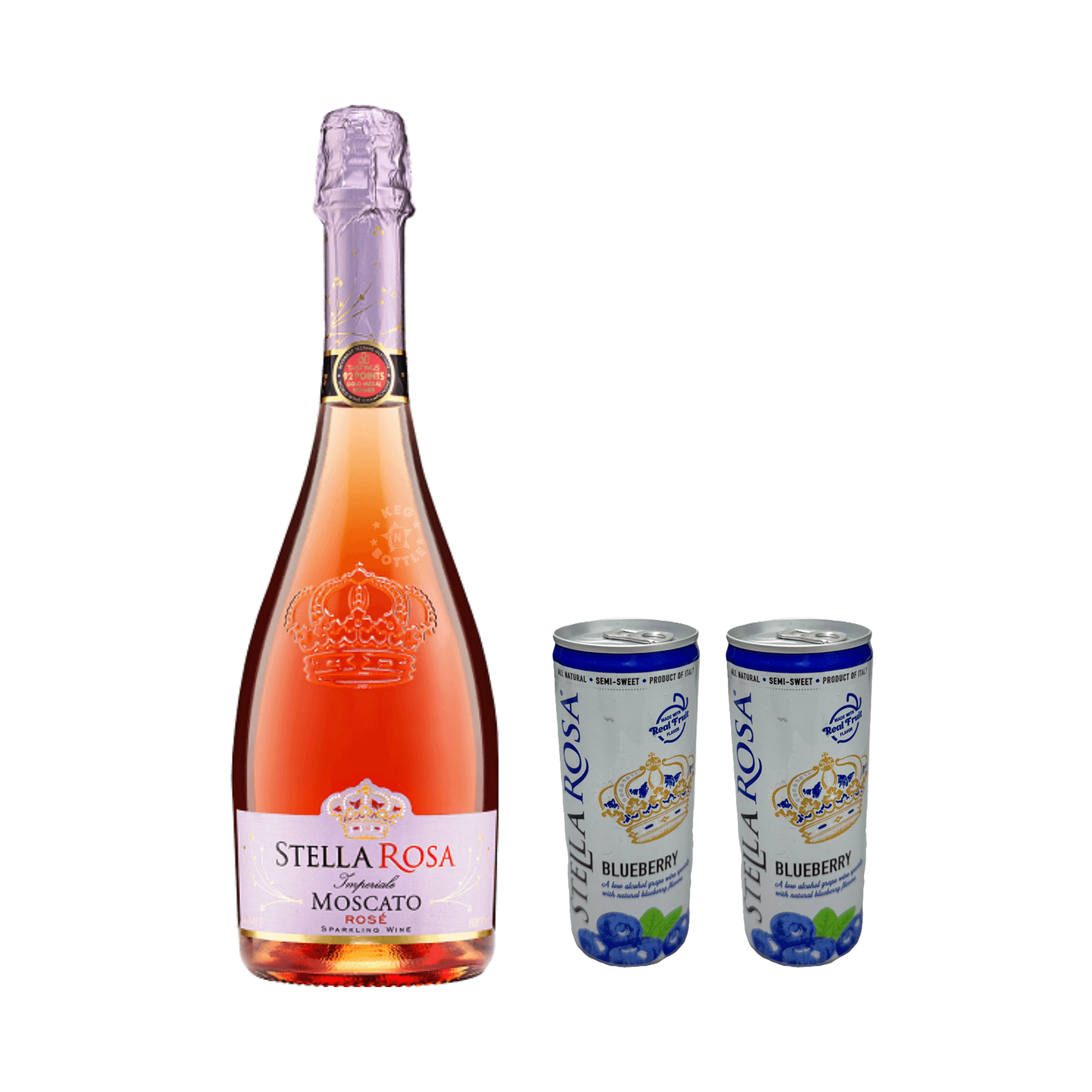 Stella Rosa Moscato Rose & 2 Blueberry Cans Combo Pack - Keg N Bottle