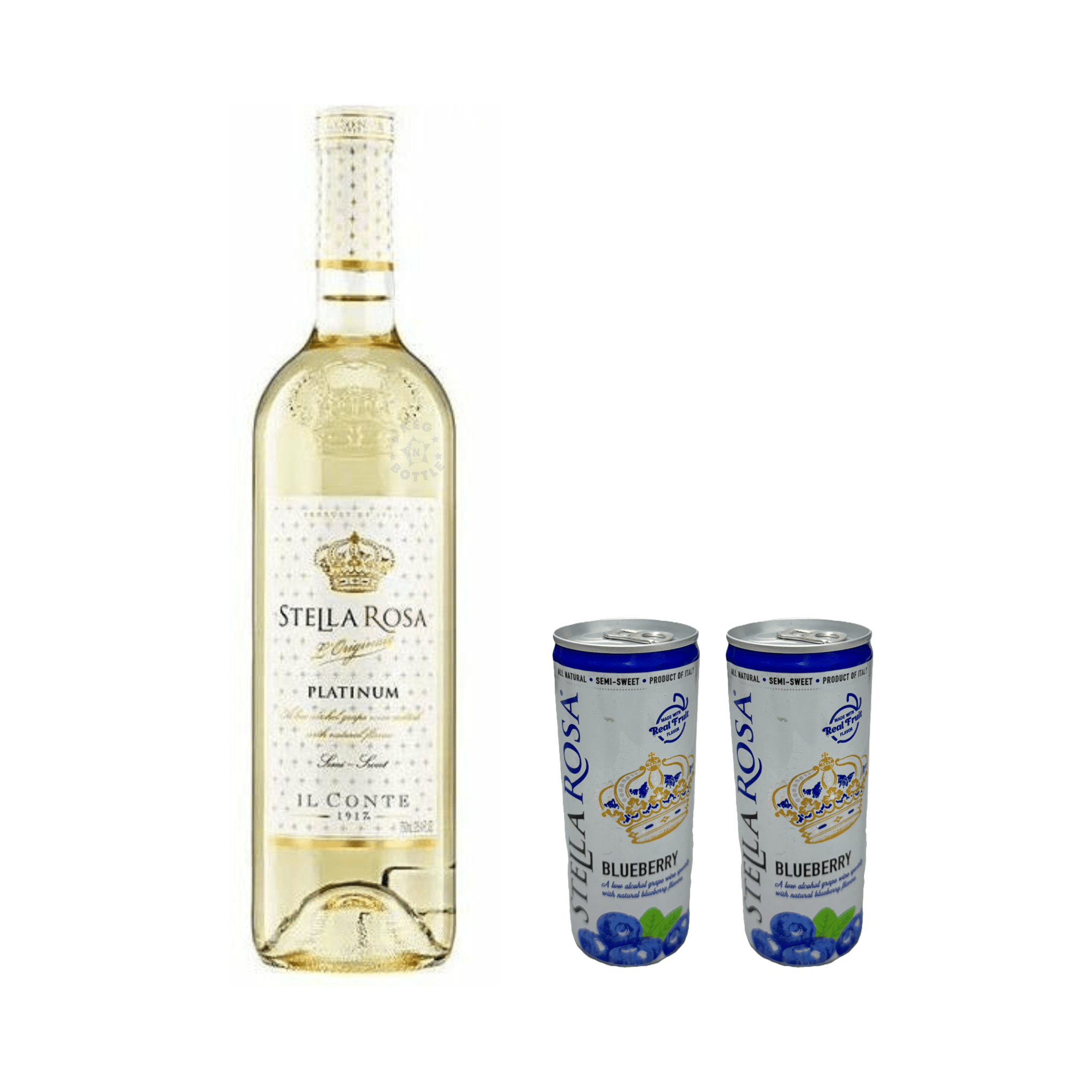 Stella Rosa Platinum French Vanilla & 2 Blueberry Cans Combo Pack - Keg N Bottle