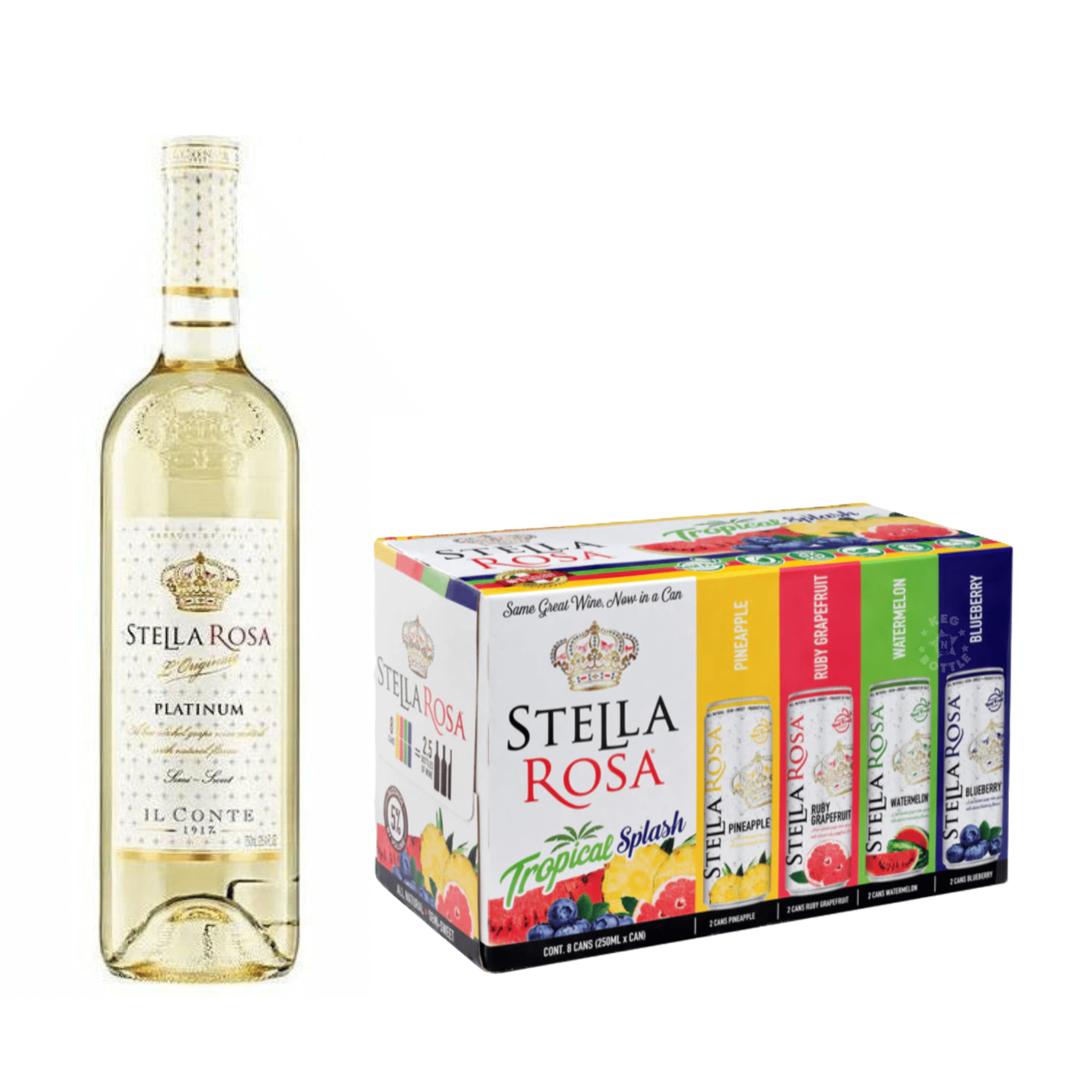 Stella Rosa Platinum French Vanilla & Tropical Splash Combo Pack - Keg N Bottle