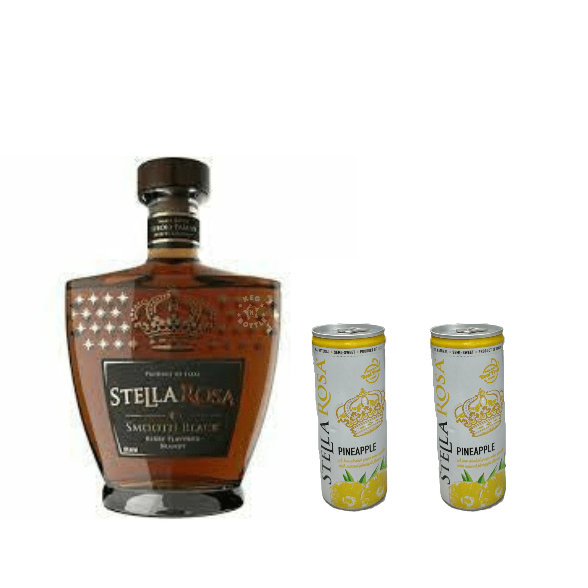 Stella Rosa Smooth Black Berry Flavored Brandy & 2 Pineapple Cans Combo Pack - Keg N Bottle