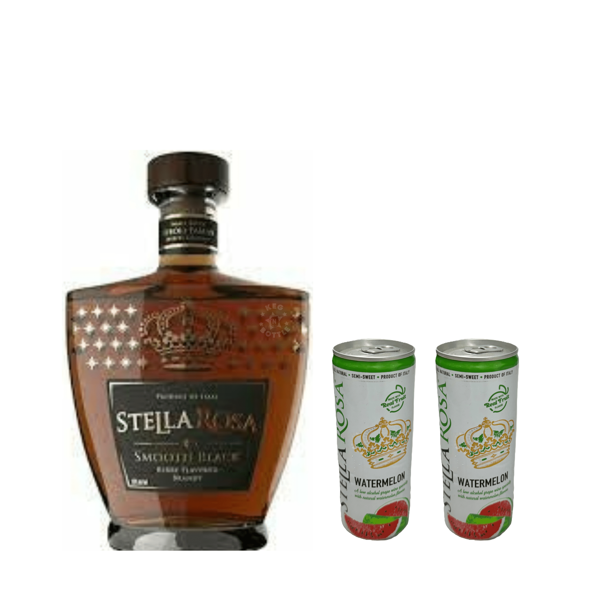 Stella Rosa Smooth Black Berry Flavored Brandy & 2 Watermelon Cans Combo Pack - Keg N Bottle