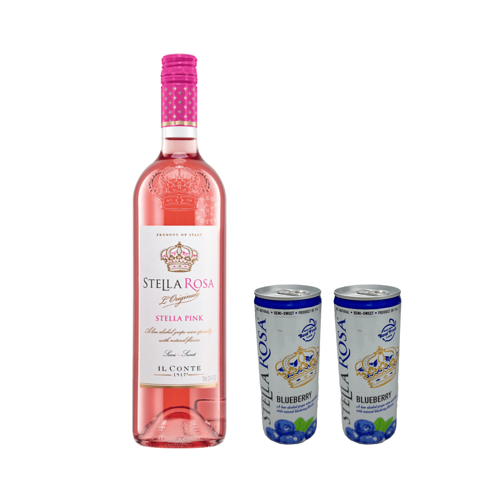 Stella Rosa Stella Pink & 2 Blueberry Cans Combo Pack - Keg N Bottle