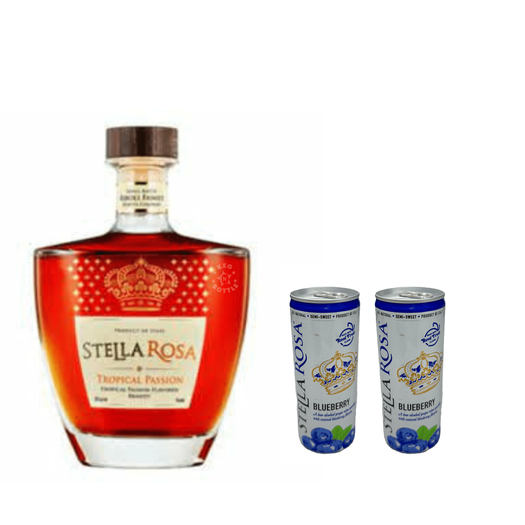 Stella Rosa Tropical Passion Brandy & 2 Blueberry Cans Combo Pack - Keg N Bottle