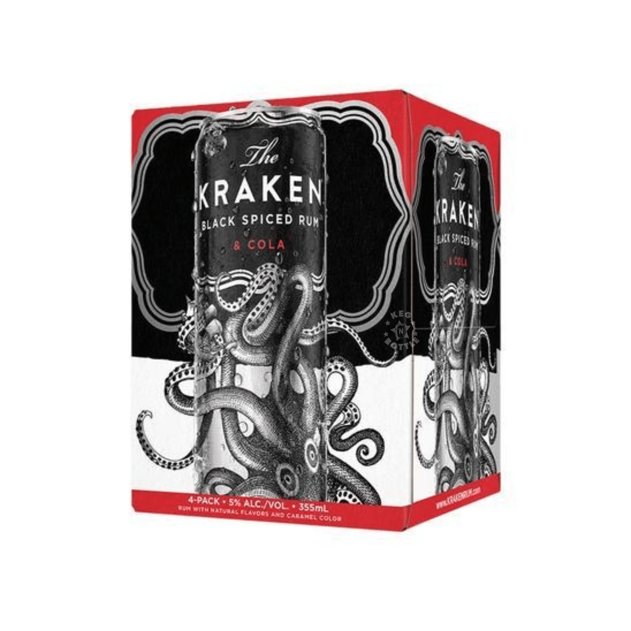 The Kraken Black Spiced Rum & Cola RTD (4 Pack) | Keg N Bottle