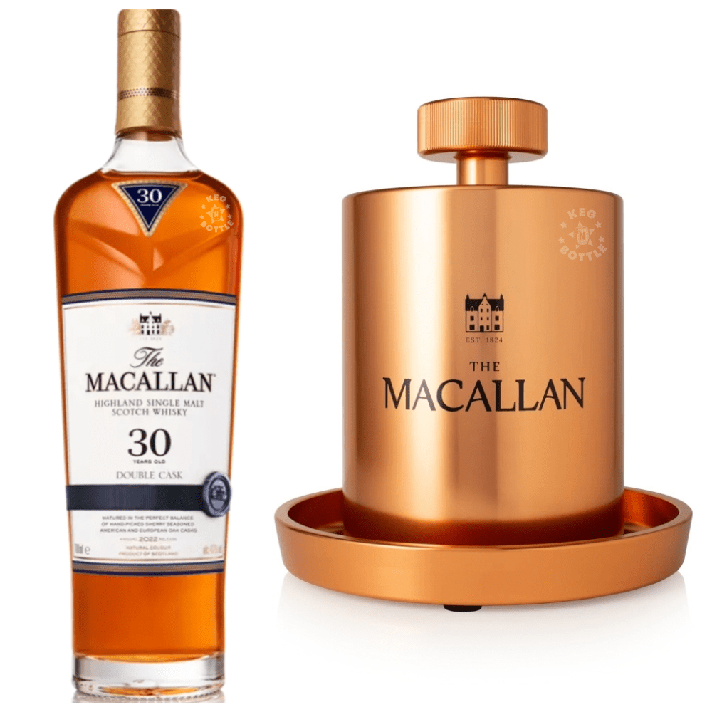 The Macallan Double Cask 30 Year Single Malt & Copper Ice Ball Maker Combo Pack (750mL) | Keg N Bottle