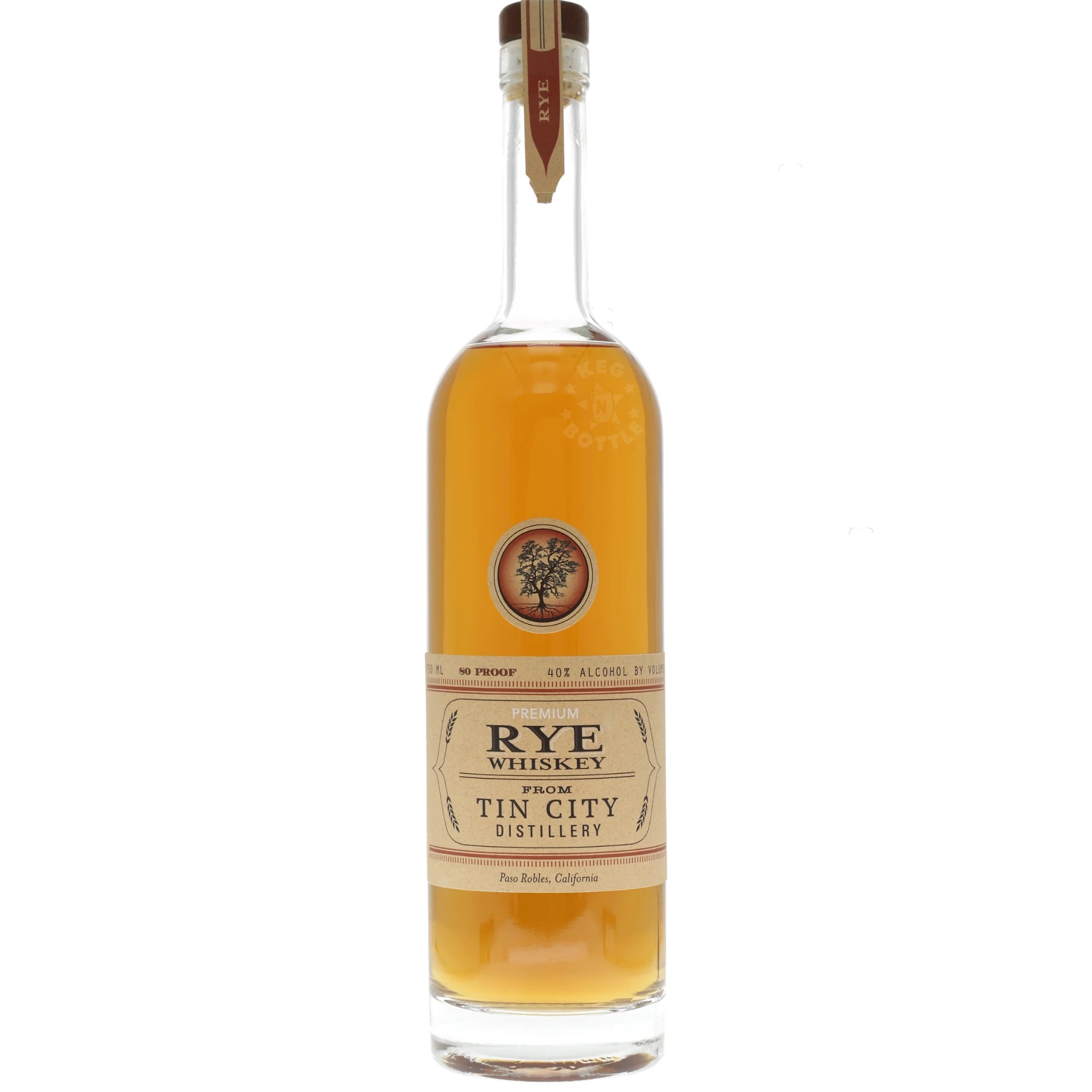Tin City Distillery Premium Rye Whiskey (750 ml) - Keg N Bottle