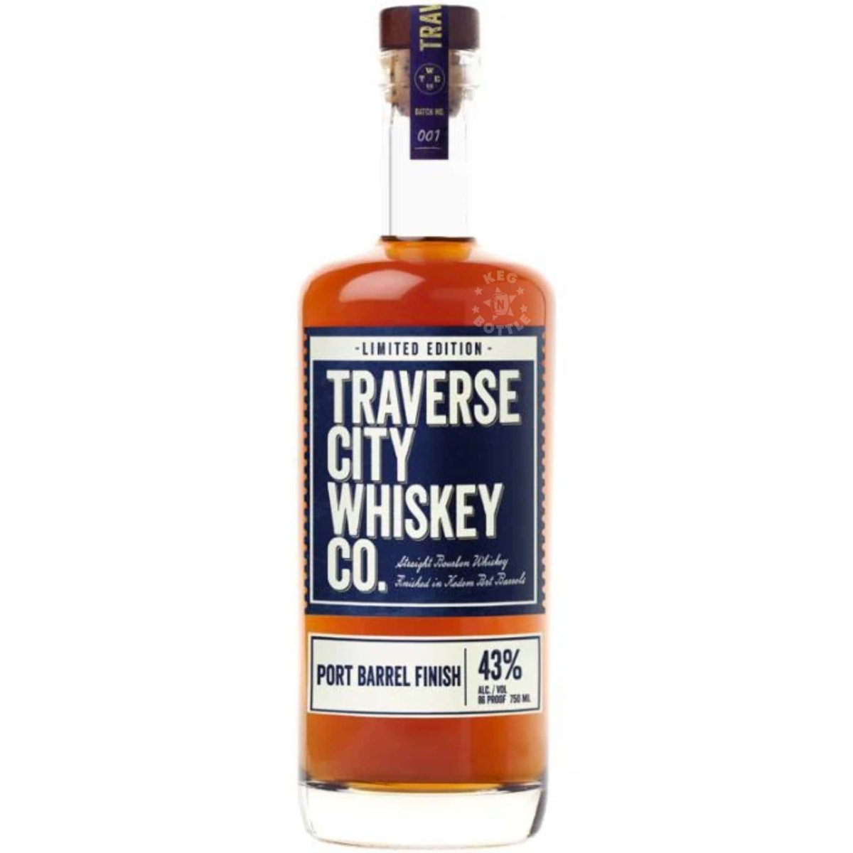 Traverse City Whiskey Port Barrel Finish Bourbon 750 ml Bottle

