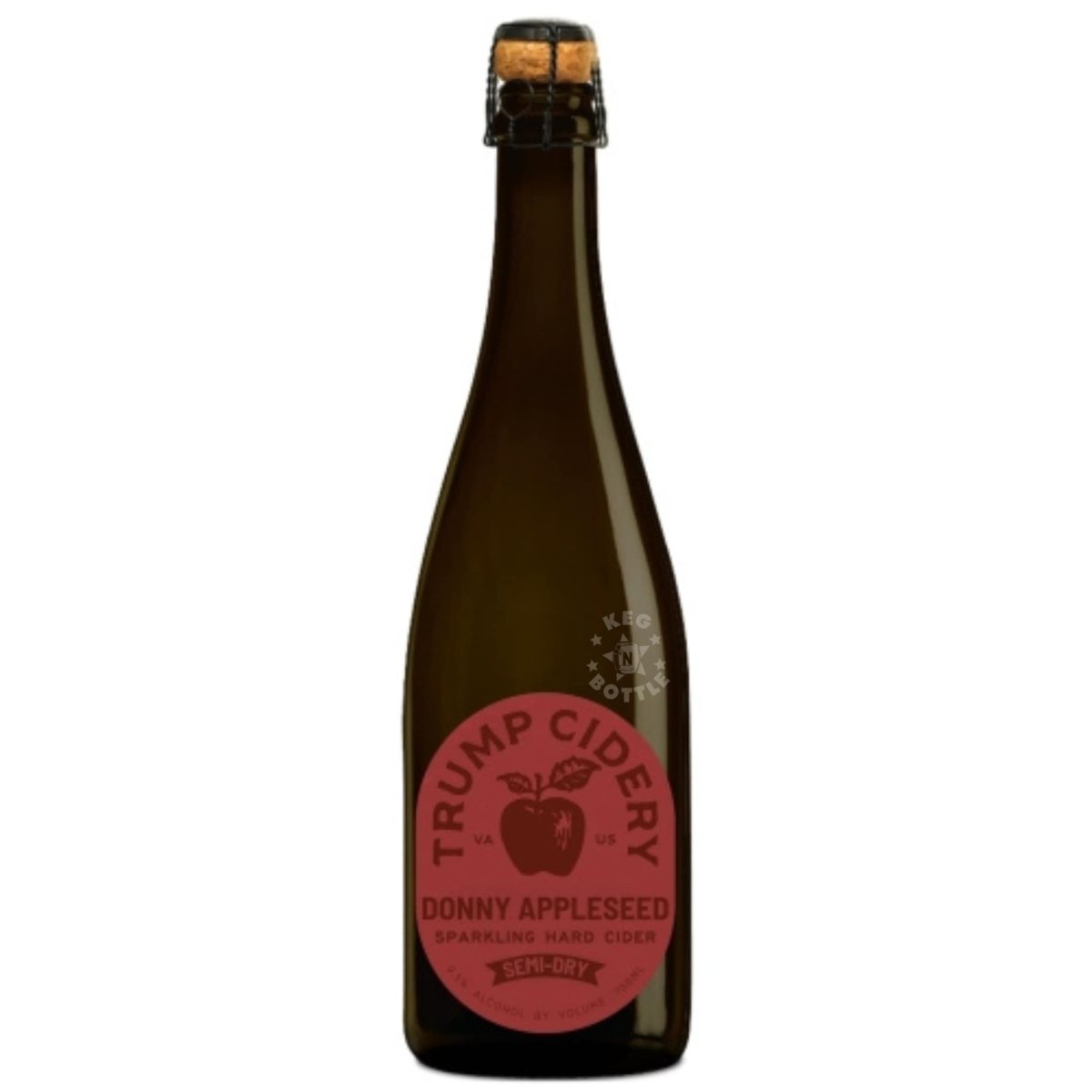 Trump Cidery Donny Appleseed Semi-Dry Sparkling Hard Cider 750 ml.