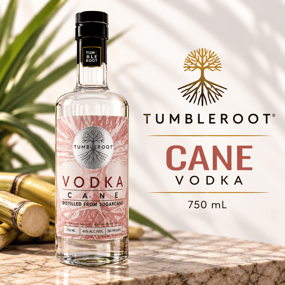 Tumbleroot Cane Vodka (750 mL) | Keg N Bottle