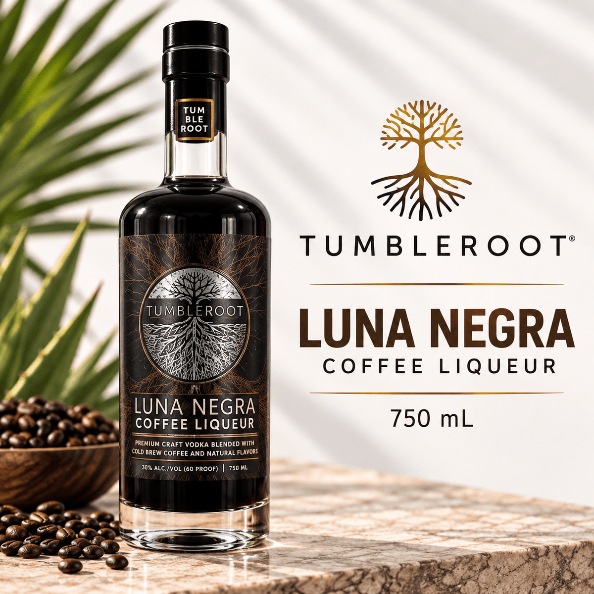 Tumbleroot Luna Negra Coffee Liqueur (750 mL) | Keg N Bottle