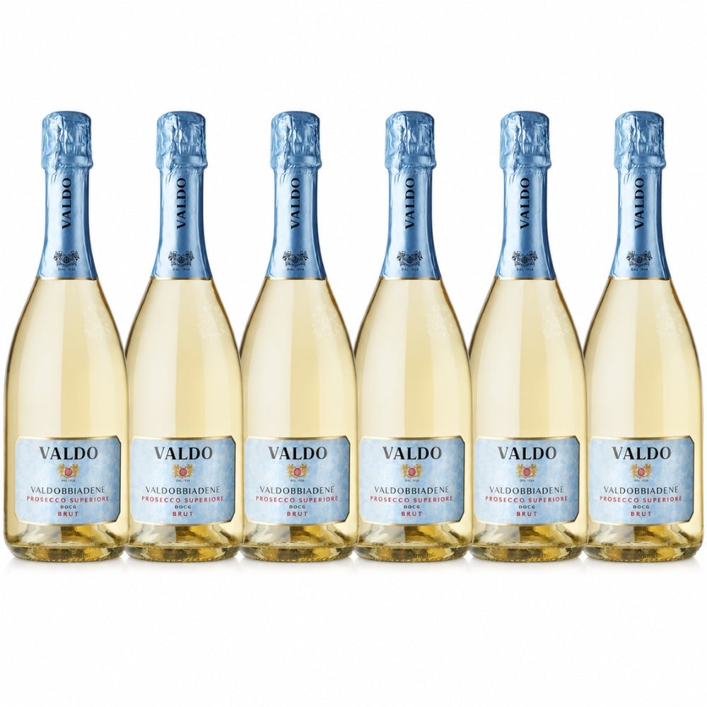 Valdo Valdobbiadene Prosecco Superiore Brut 750mL Italian sparkling wine bottle 6 Pack