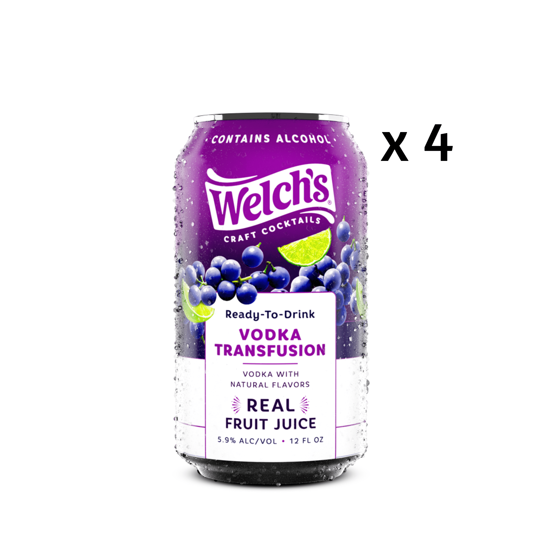Welch's Vodka Tranfusion RTD Cocktail (4 Pack) | Keg N Bottle