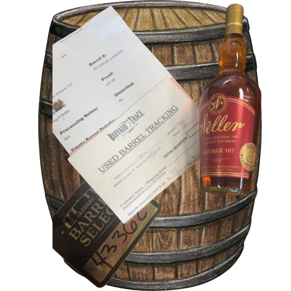 Weller Antique 107 Keg N Bottle Single Barrel Bourbon (750mL) | Keg N Bottle