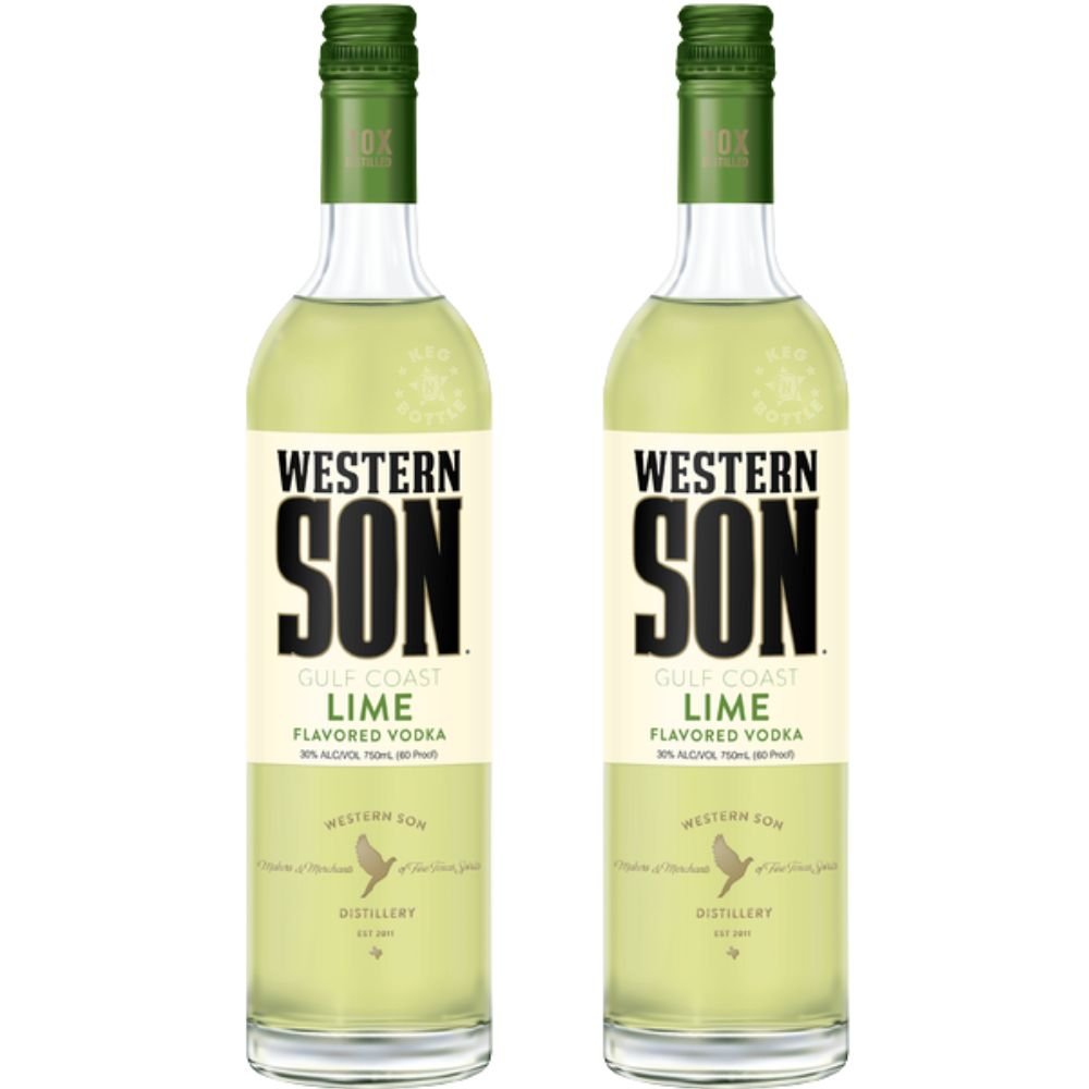 Western Son Lime flavored vodka 2 pack bottles 750ml