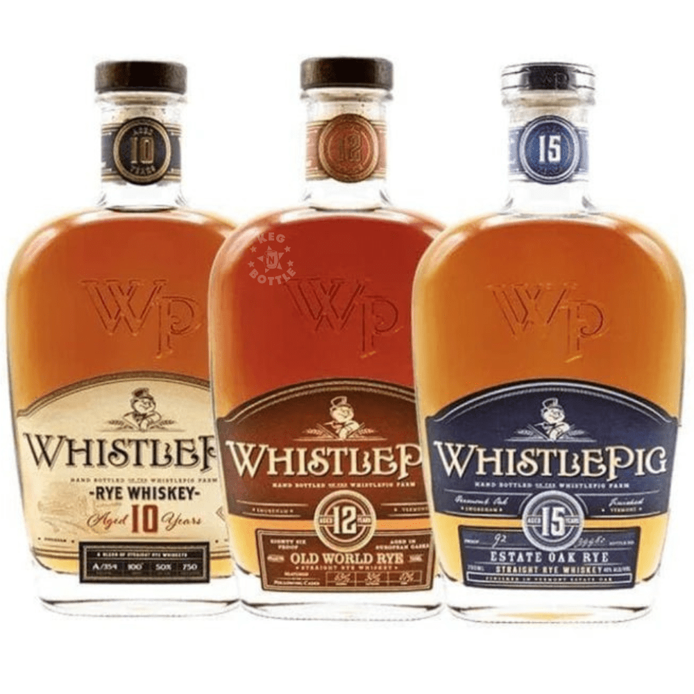 WhistlePig 10, 12, 15 Year Straight Rye Whiskey Value Bundle (750mL)