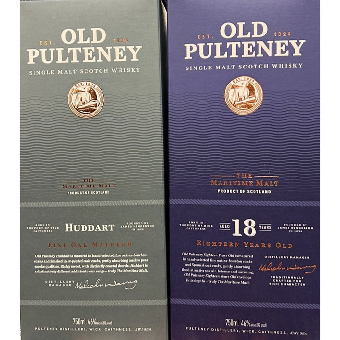 Old Pulteney Combo Pack 18 Year & Huddart (2 x 750 ml)