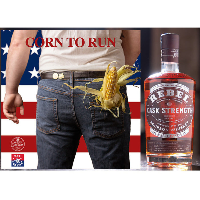 Rebel Single Barrel Bourbon (CORN TO RUN) - It's Bourbon Night & Keg N Bottle Private Barrel Pick 750 ml