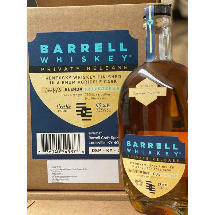 Barrell Bourbon BH45 Rhum Agricole Finish Bourbon Pursuit & Keg N Bottle Pick 750 mL