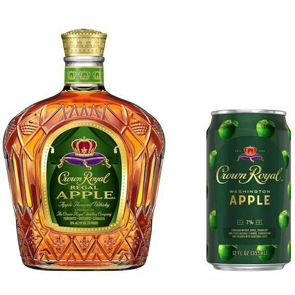 Crown Royal Apple Combo Pack - Apple Flavored Whiskey 750 ml & Washington Apple Whiskey Cocktail 4pk/Cans