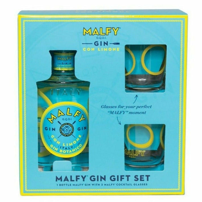 Malfy Con Limone Gin & Cocktail Glasses (750 ml) — Keg N Bottle