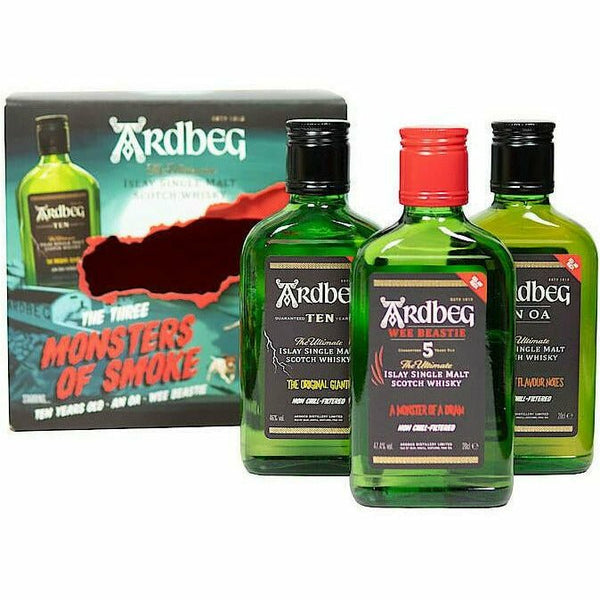 ardbeg monsters of smoke set Ardbeg The Three Monsters of Smoke 3 Pack (3x200mL)