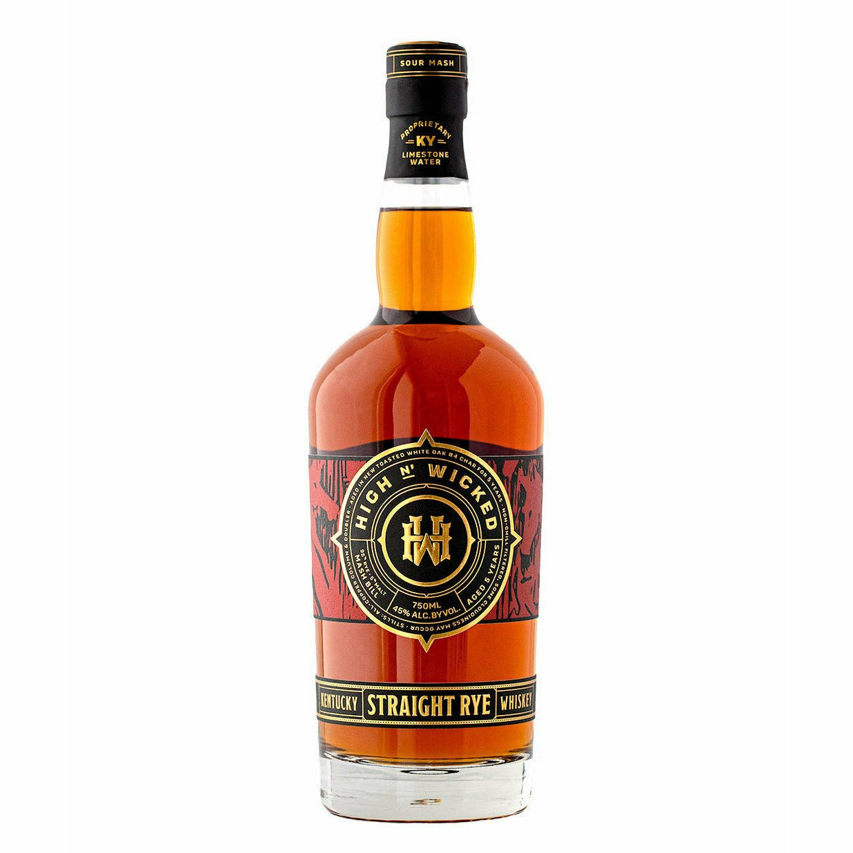 High N Wicked Sraight Rye Whiskey (750 ml) | Keg N Bottle