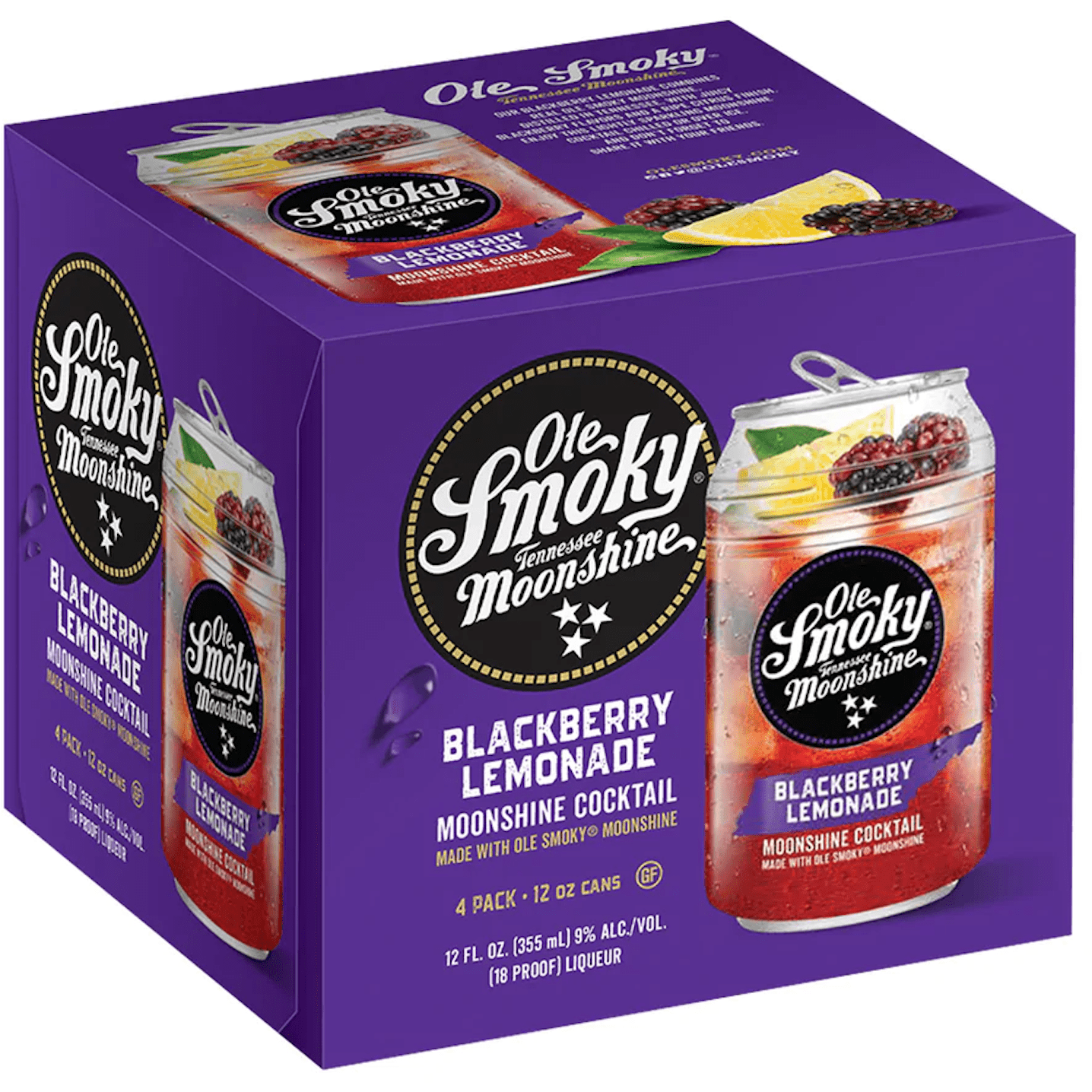 Ole Smoky Blackberry Lemonade Moonshine Cocktail (4 Pack) | Keg N Bottle