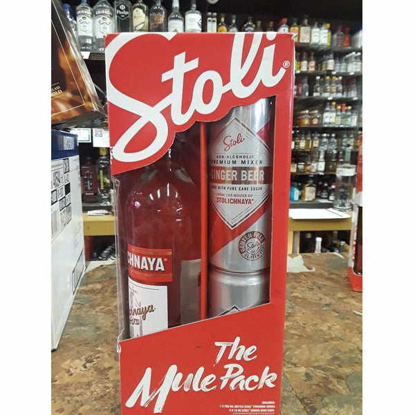 Stolichnaya Stoli Vodka with Ginger Beer and Mule Mug Gift Set