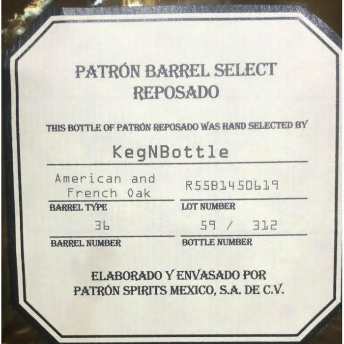 Patron Barrel Select Reposado-KNB (750ML)