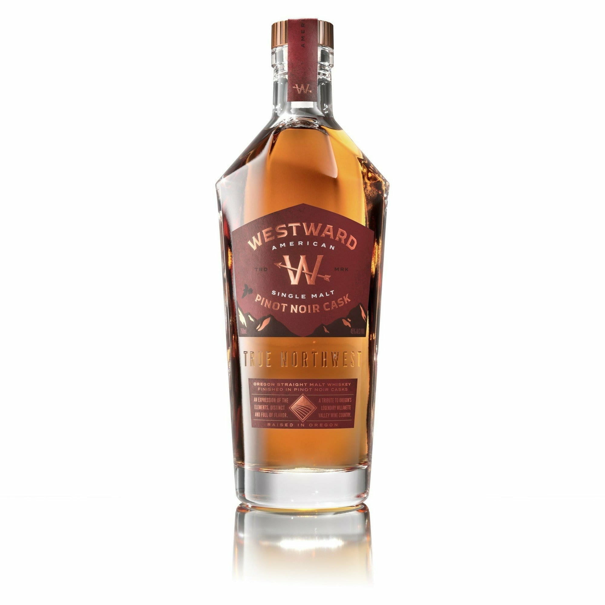 Westward Pinot Noir Cask Single Malt Whiskey (750 ml) | Keg N Bottle