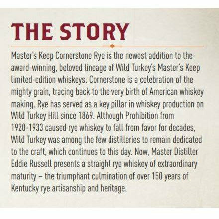 Wild Turkey Master's Keep Cornerstone Rye (750 ml)