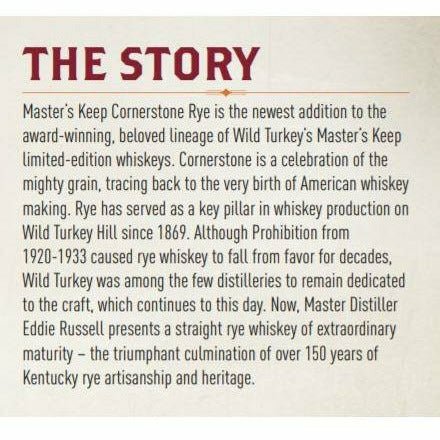 Wild Turkey Master's Keep Cornerstone Rye (750 ml) | Keg N Bottle